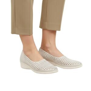 ECCO Felicia Women’s Summer Slip On Shoes Gray Perforated NEW EU41 US10-10.5